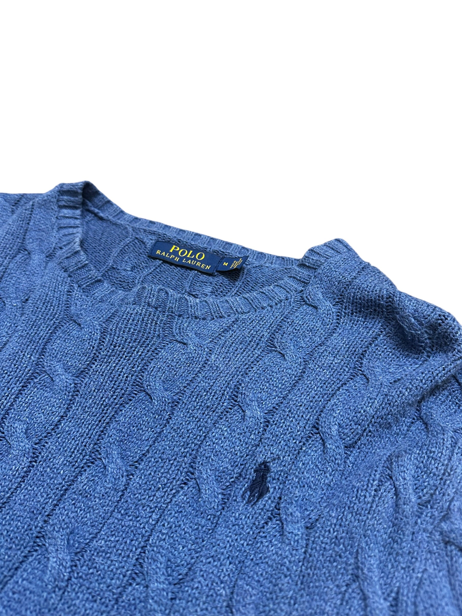 Polo Ralph Lauren Blue Cable Knit Crewneck (M)