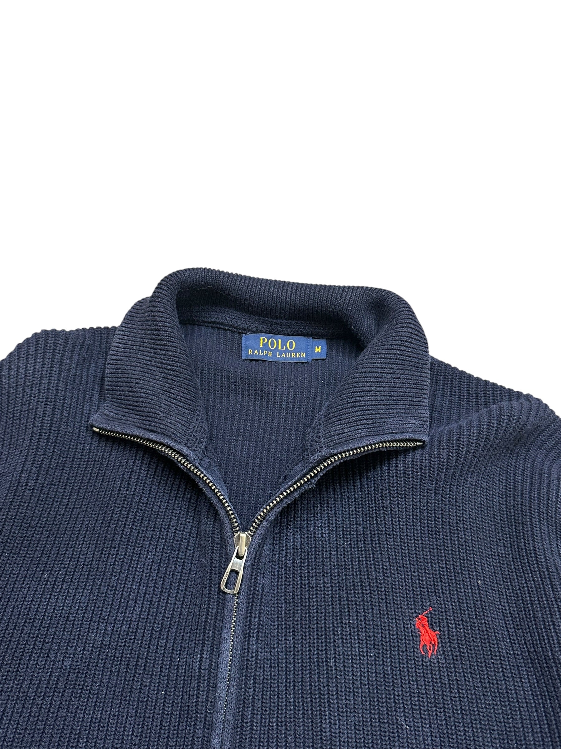 Polo Ralph Lauren Navy Full Zip Knit Pulover (M)