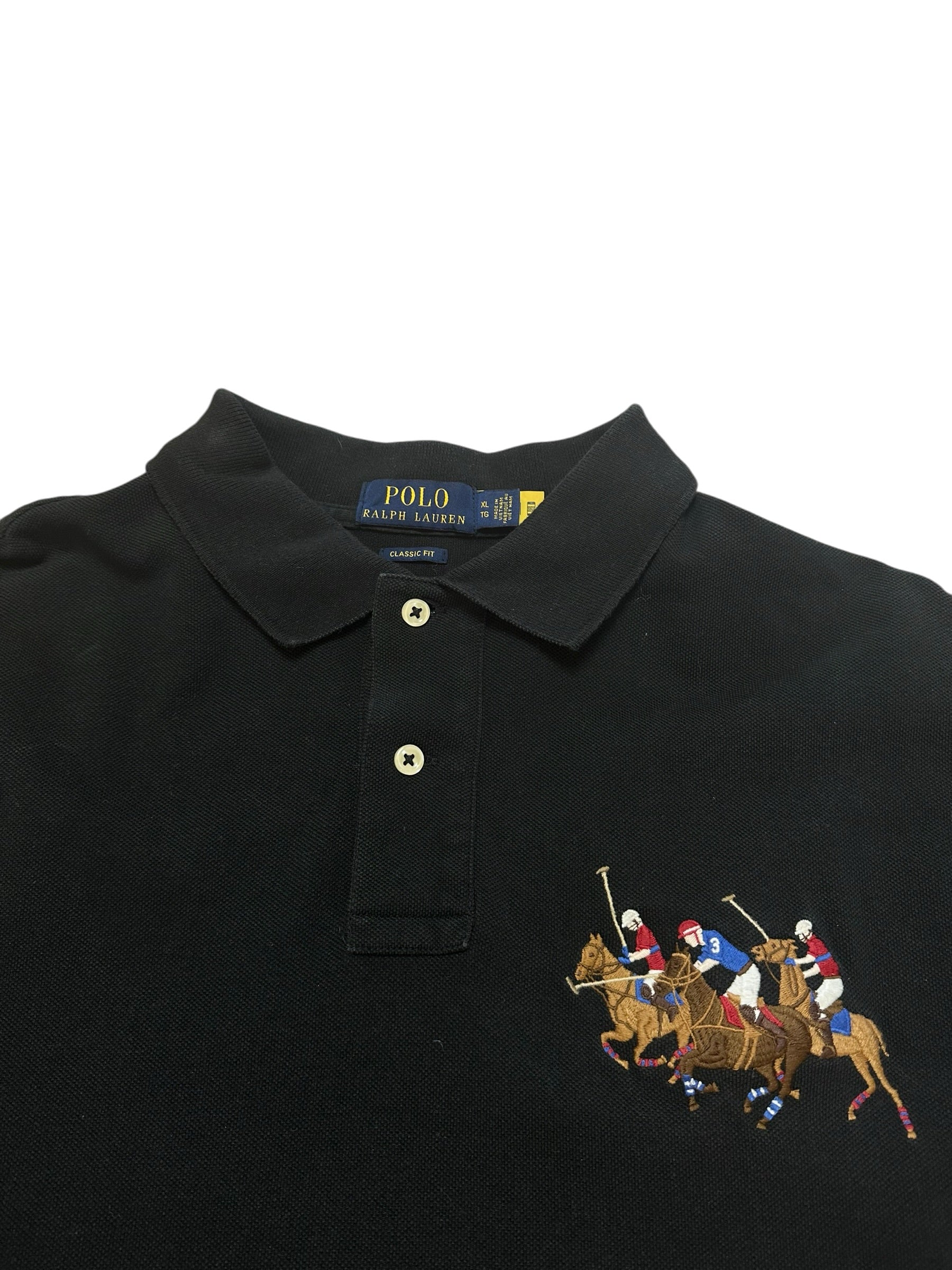 Polo Ralph Lauren Black Triple Pony Poloshirt (XL)