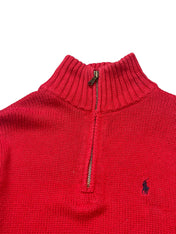 Polo Ralph Lauren Red Knitted Half Zip (Women S - Men XXS)