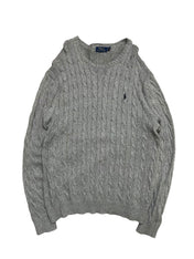 Polo Ralph Lauren Grey Cable Knit Crewneck (XL)