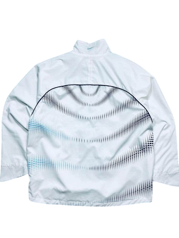 Nike fehér streetwear dzseki, hátán fekete mintával, vintage stílus