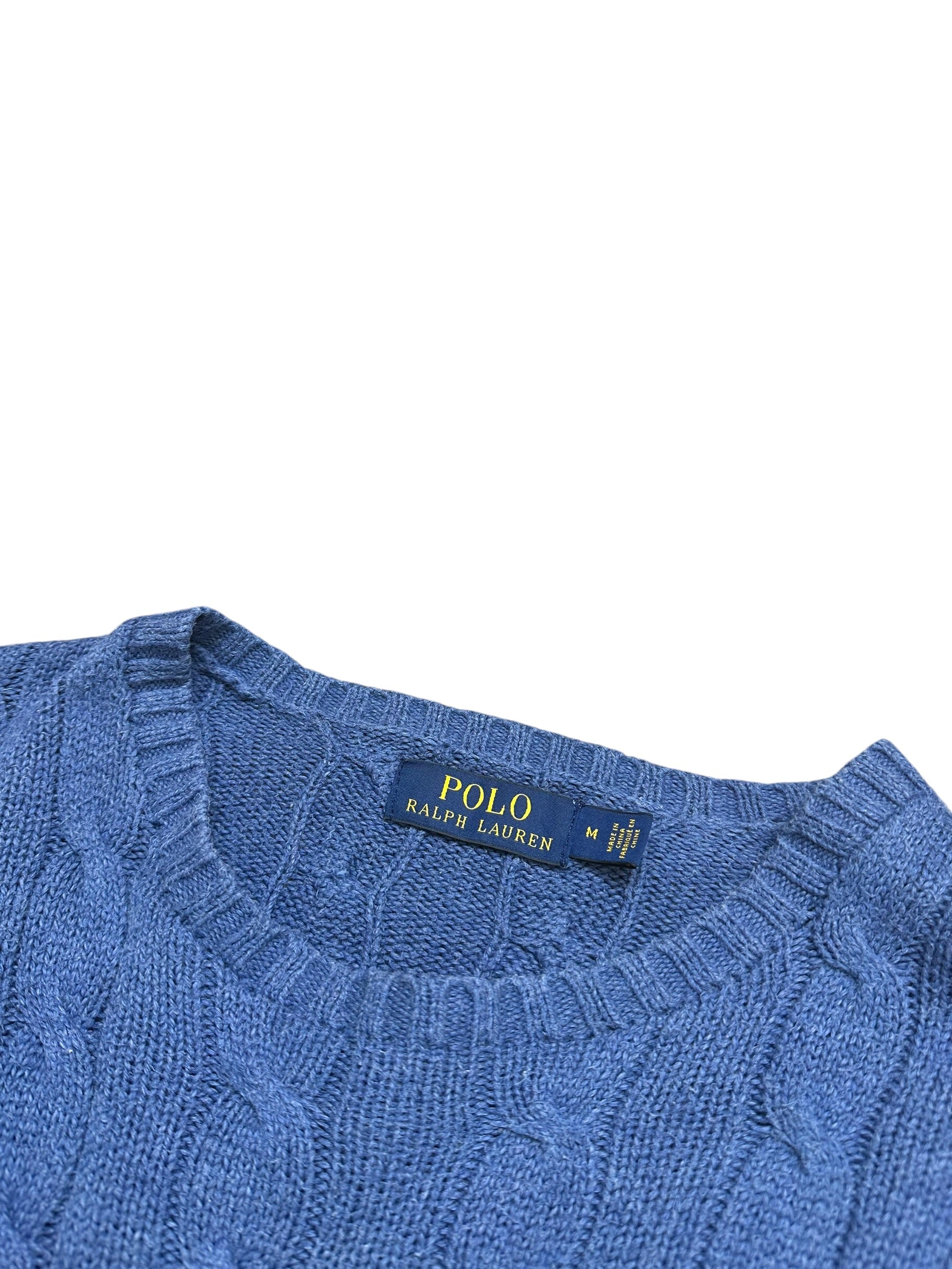 Polo Ralph Lauren Blue Cable Knit Crewneck (M)