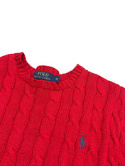 Polo Ralph Lauren Red Cable Knit Crewneck (M)
