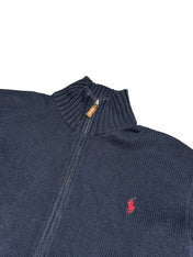 Polo Ralph Lauren Navy Full Zip Knit Pulover (M)