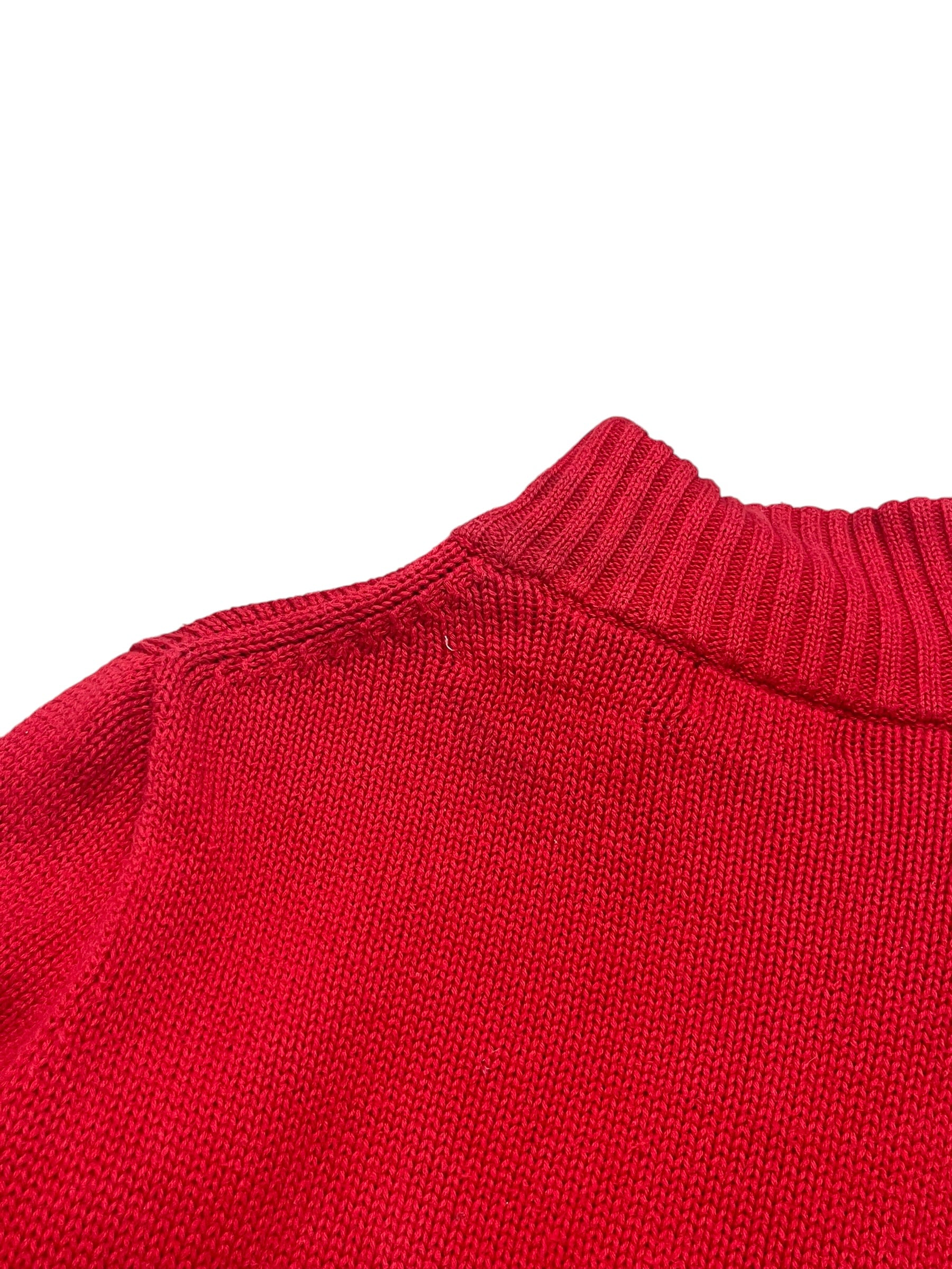 Polo Ralph Lauren Red Knitted Half Zip (Women S - Men XXS)