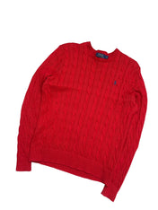 Polo Ralph Lauren Red Cable Knit Crewneck (M)