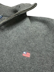 Polo Jeans Co. Ralph Lauren Vintage USA Flag 1/4 Quarter Zip Up (L)