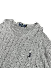 Polo Ralph Lauren Grey Cable Knit Crewneck (XL)