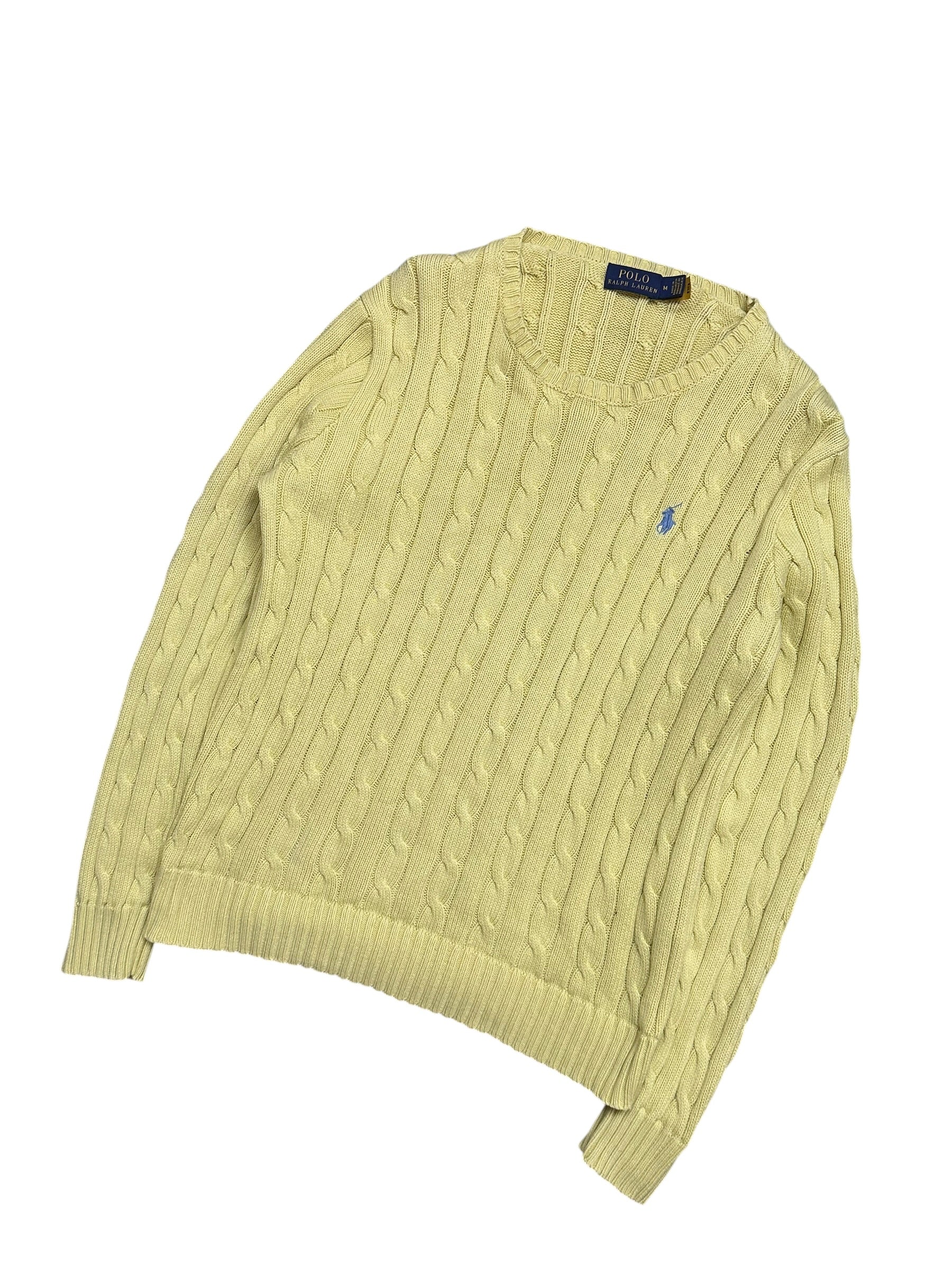 Polo Ralph Lauren Cream Cable Knit Crewneck (Women M)