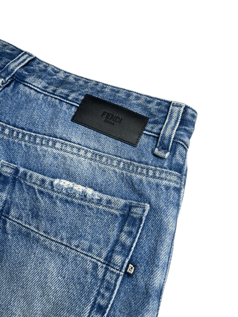 Fendi világoskék vintage farmernadrág hátsó zseb részlettel, designer streetwear
