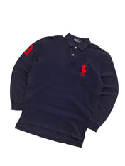 Polo Ralph Lauren Navy Bigpony Long Sleeve Poloshirt (M-L)