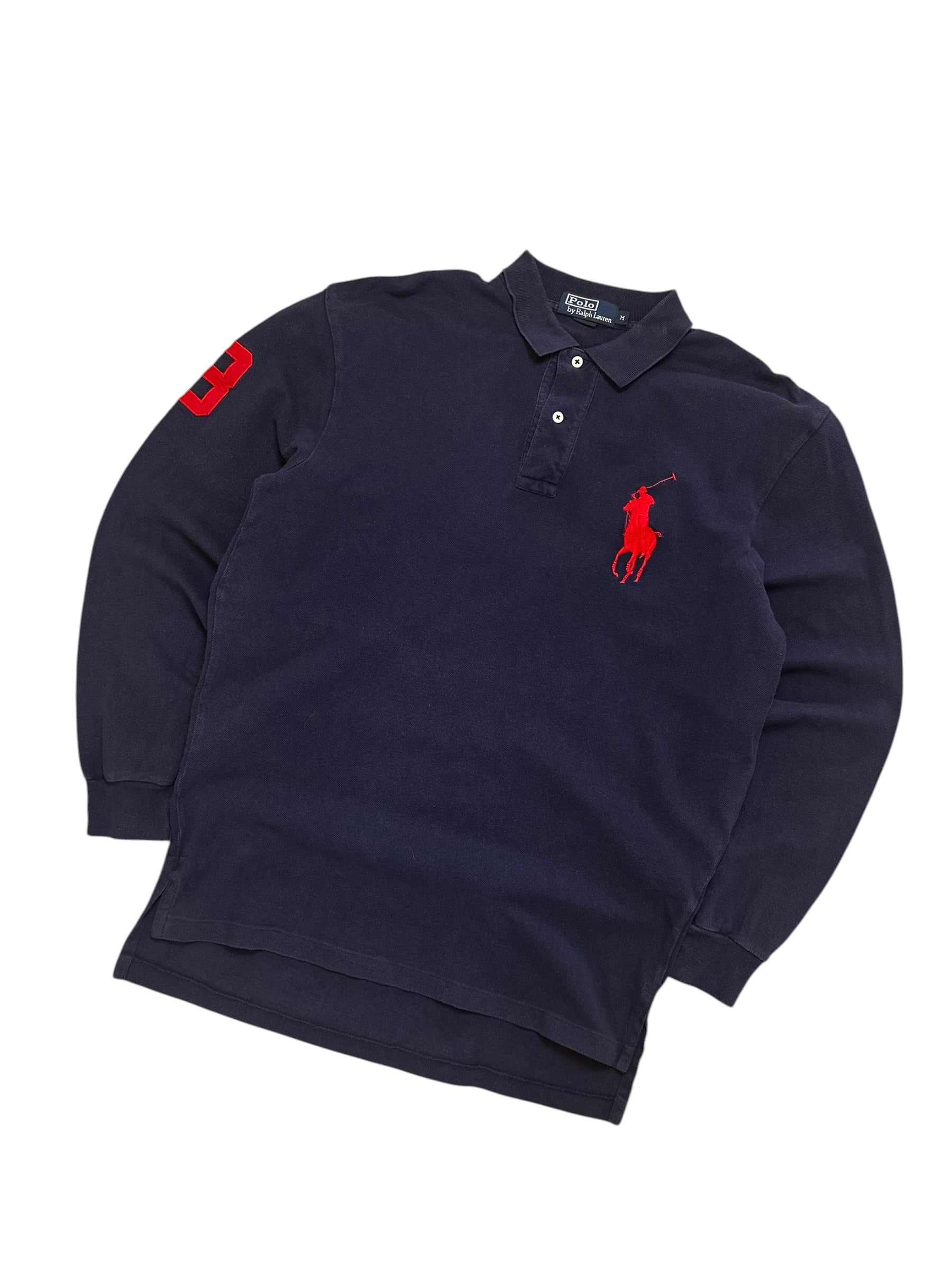 Polo Ralph Lauren Navy Bigpony Long Sleeve Poloshirt (M-L)