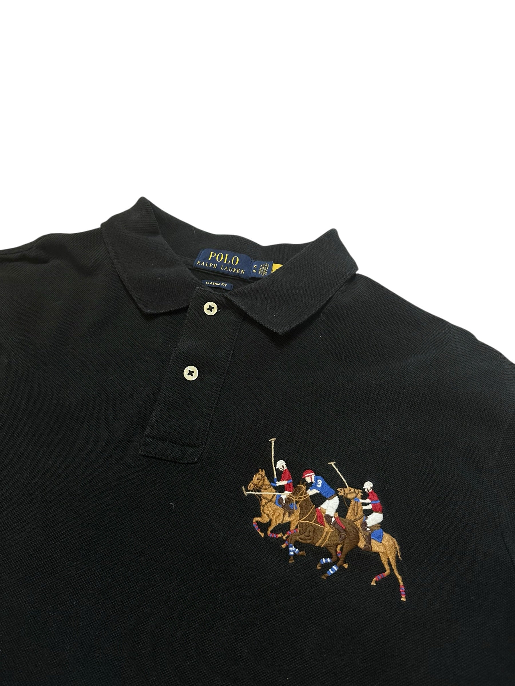 Polo Ralph Lauren Black Triple Pony Poloshirt (XL)