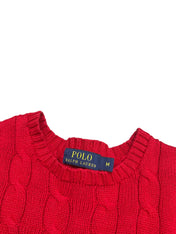 Polo Ralph Lauren Red Cable Knit Crewneck (M)