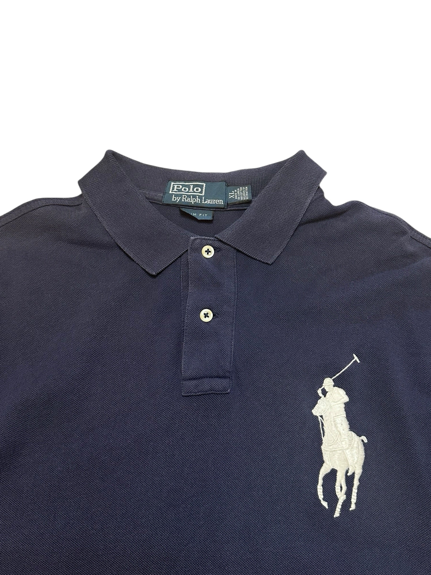 Polo Ralph Lauren Vintage Navy Bigpony Poloshirt (L)