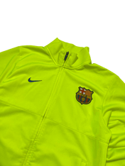 Neonsárga Nike Barcelona streetwear kabát, FCB címerrel, cipzáros fazon