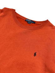 Narancssárga Ralph Lauren streetwear pulóver hímzett logóval, vintage stílus