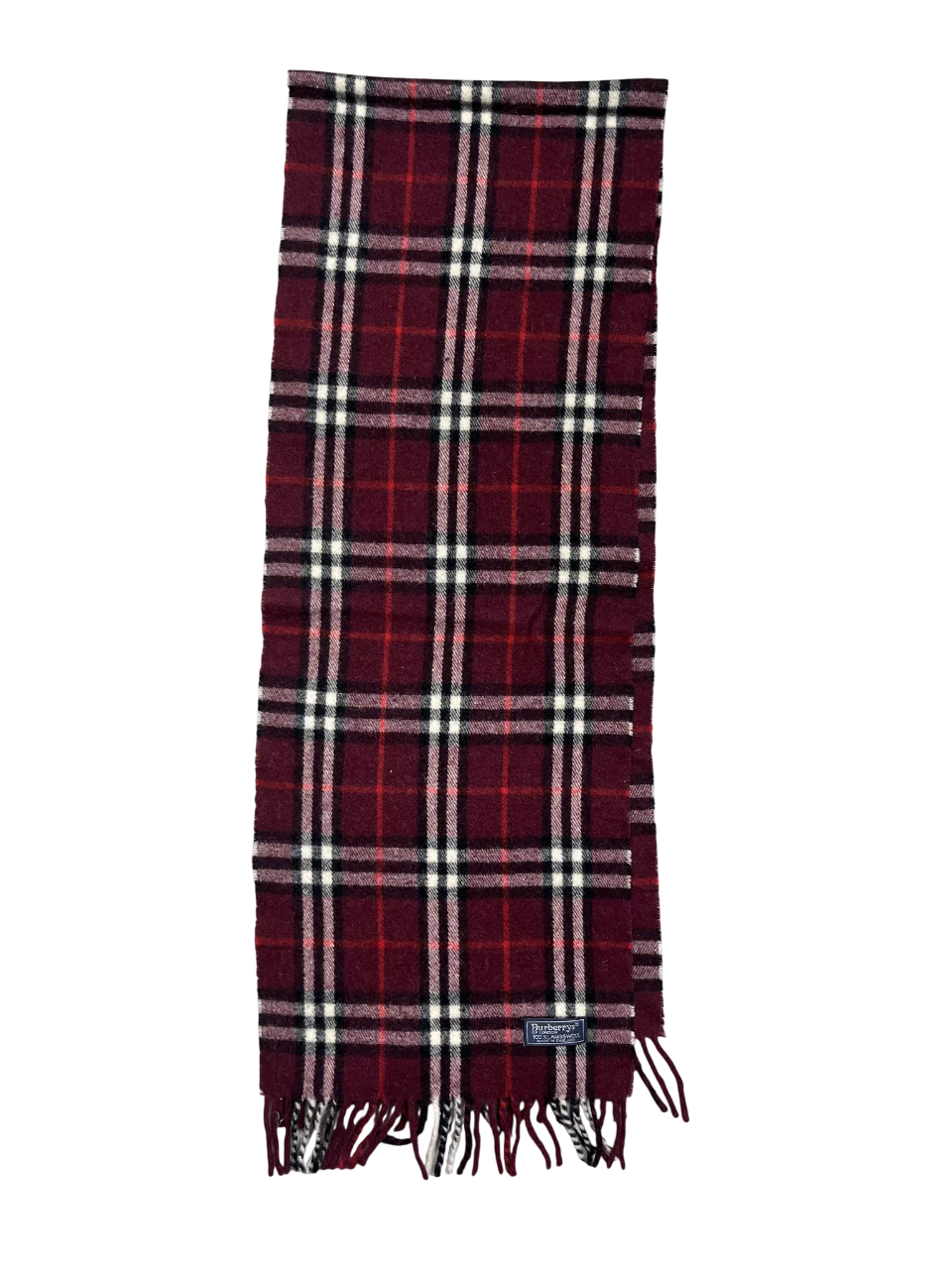 Bordó kockás vintage sál rojtos szegéllyel, streetwear kiegészítő