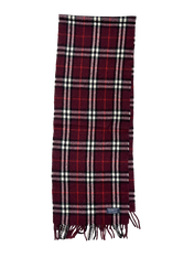 Bordó kockás vintage sál rojtos szegéllyel, streetwear kiegészítő