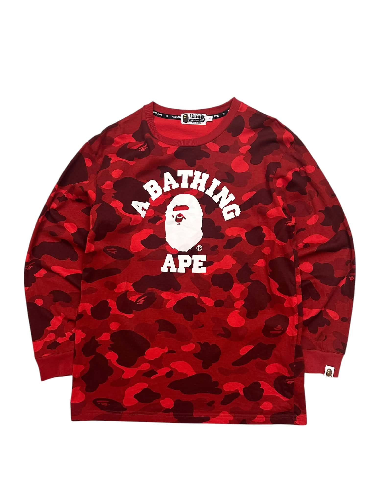 A Bathing Ape (BAPE) Color Camo College Longsleeve T-Shirt (S)