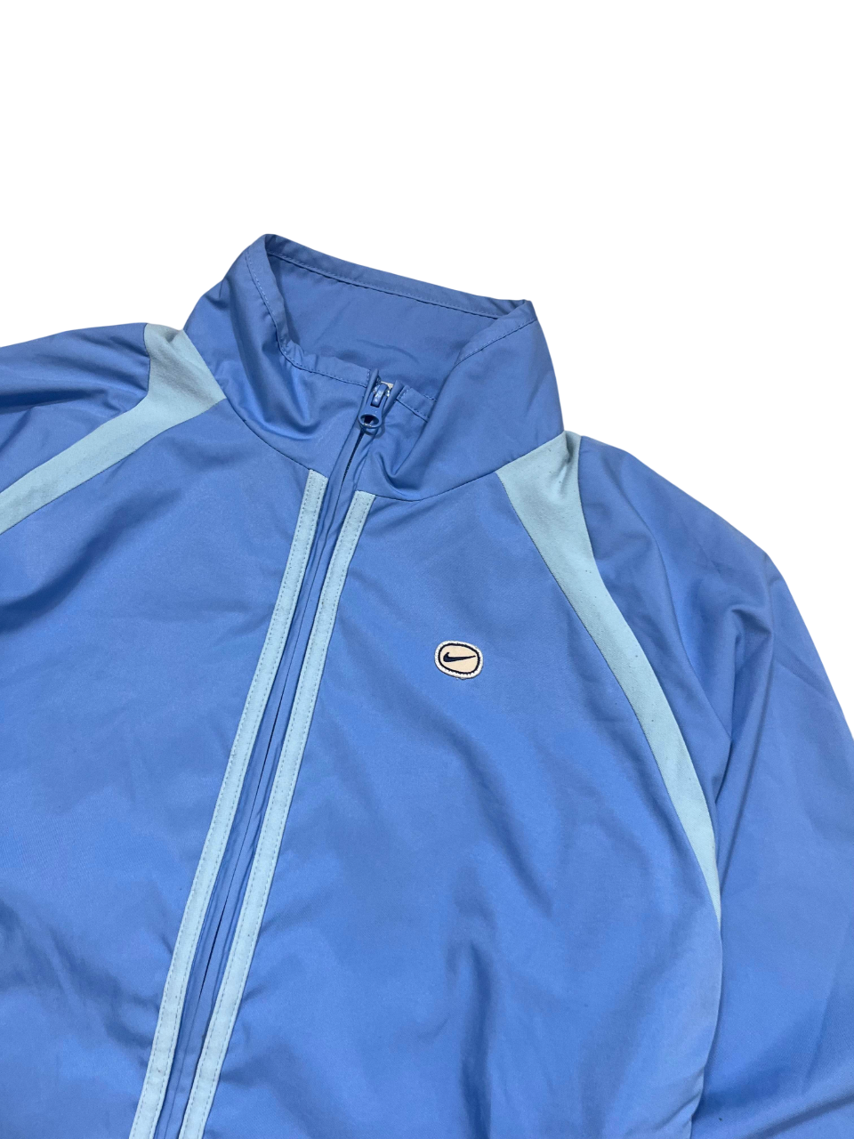 Kék Nike vintage streetwear cipzáras melegítő felső világoskék csíkokkal