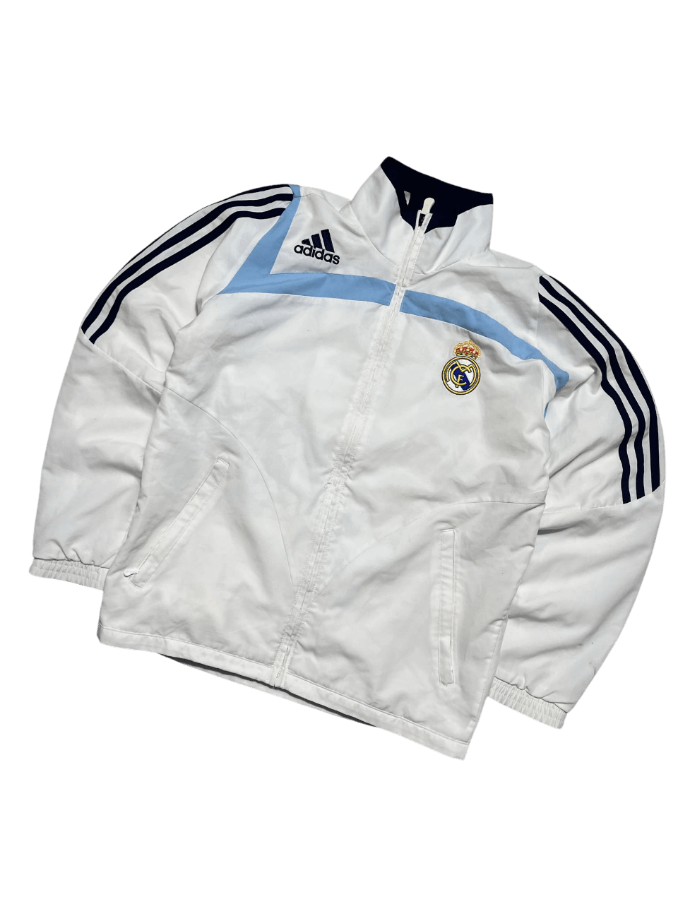 Fehér Adidas Real Madrid vintage streetwear dzseki hímzett logóval