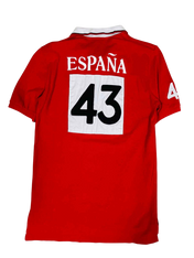 Piros vintage streetwear póló ESPAÑA felirattal és 43-as számmal hátul