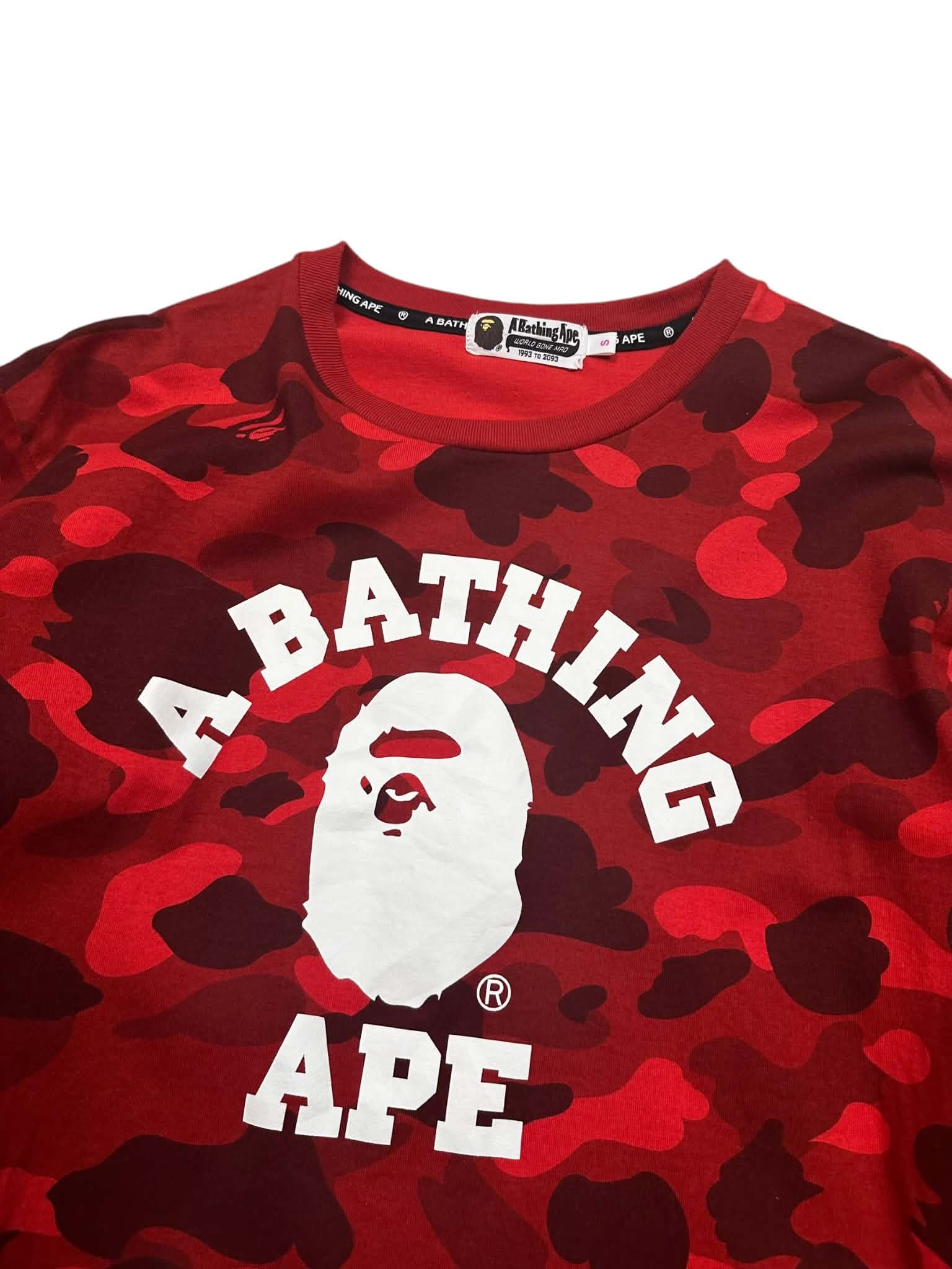 A Bathing Ape (BAPE) Color Camo College Longsleeve T-Shirt (S)