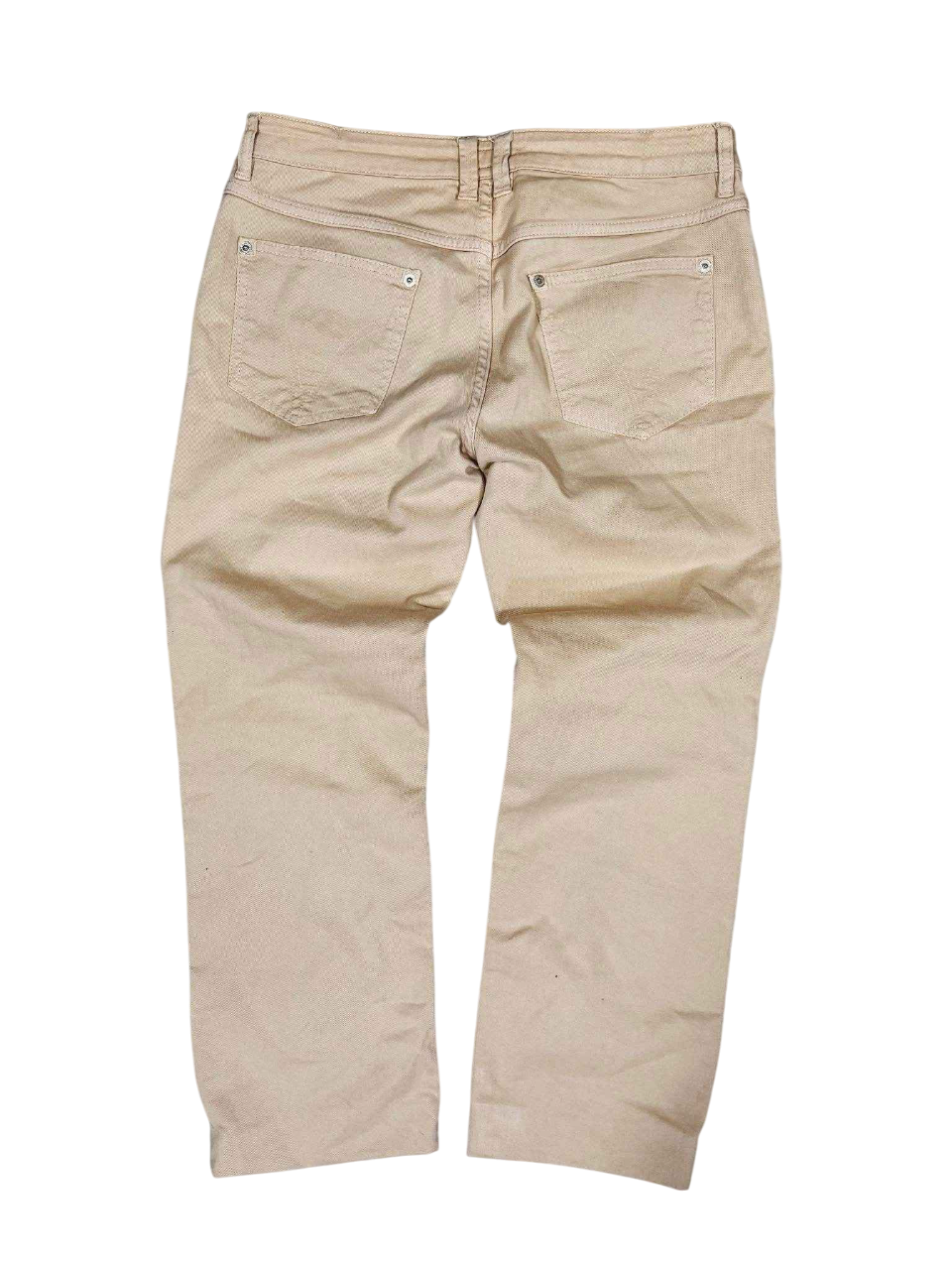 Bézs streetwear farmernadrág hátulnézet, két zsebbel, vintage stílus