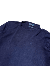 Sötétkék, kereknyakú vintage Ralph Lauren kötött pulóver, streetwear stílusban