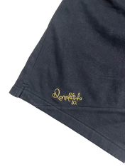 Fekete streetwear póló, alján arany színű Ronaldinho 20 felirattal, vintage stílus
