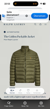 Polo Ralph Lauren Colden Packable Puffer Jacket (S)