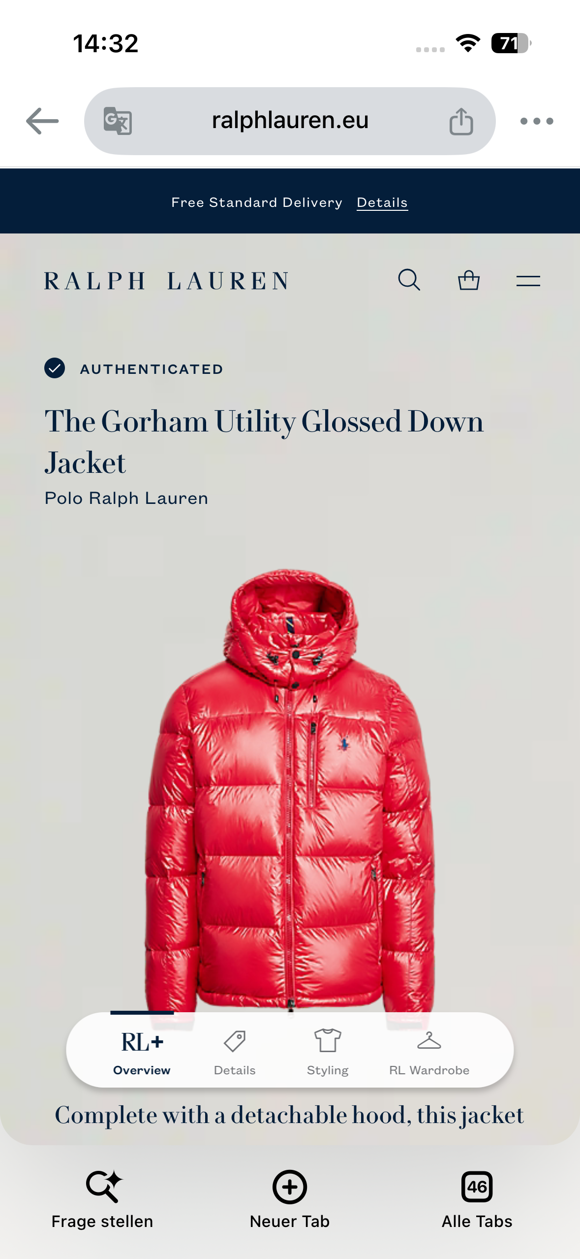 Polo Ralph Lauren Red Pufferjacket (S-M)