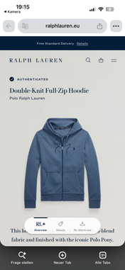 Polo Ralph Lauren Navy Full Zip Up Hoodie (L)