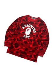 A Bathing Ape (BAPE) Color Camo College Longsleeve T-Shirt (S)