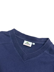 Candy Streetwear sötétkék Lacoste Sport V-nyakú férfi póló belső címkével és méretjelzéssel