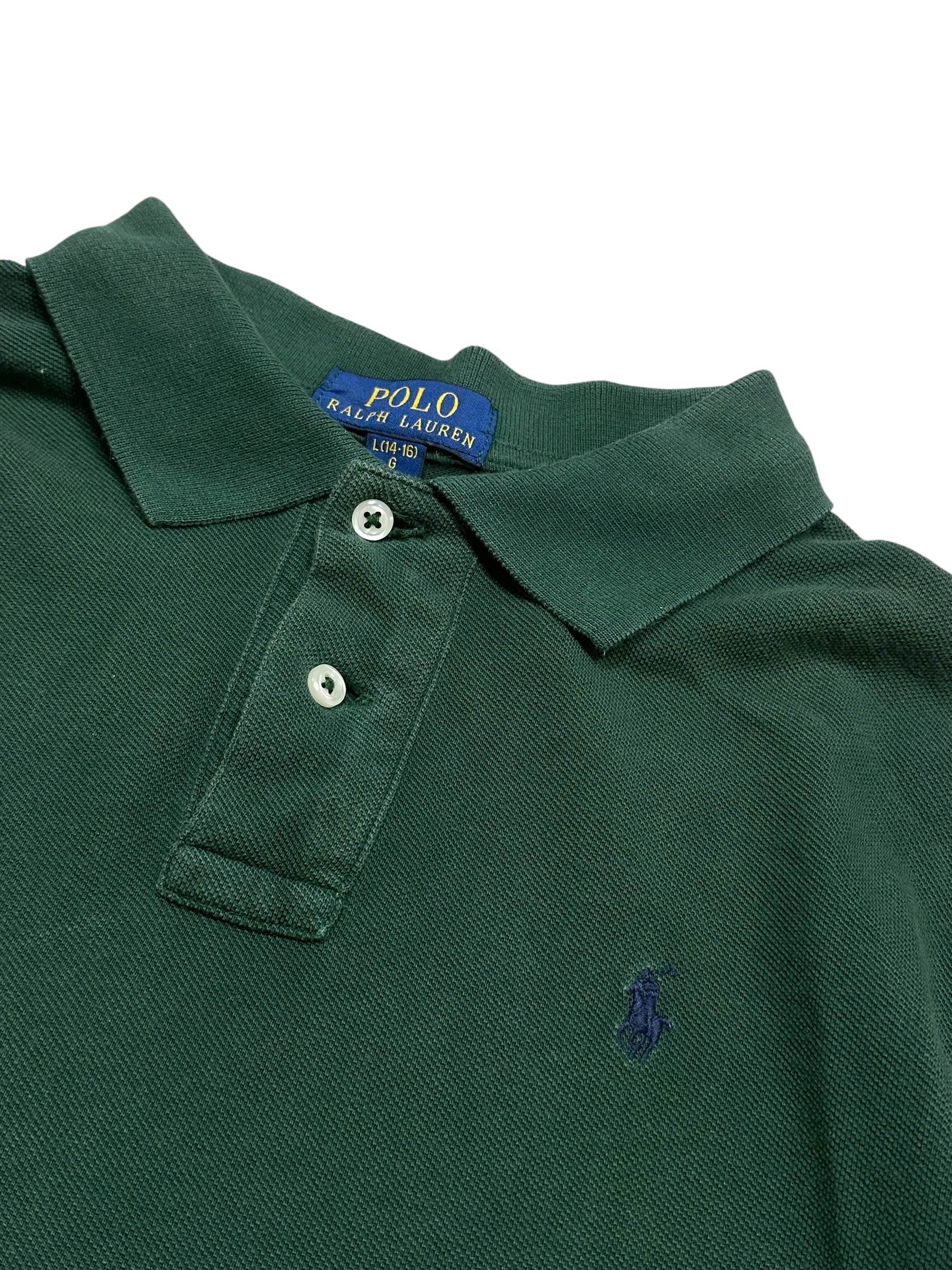 Candy Streetwear sötétzöld Polo Ralph Lauren pamut piké pólóing hímzett logóval és galléros nyakkal