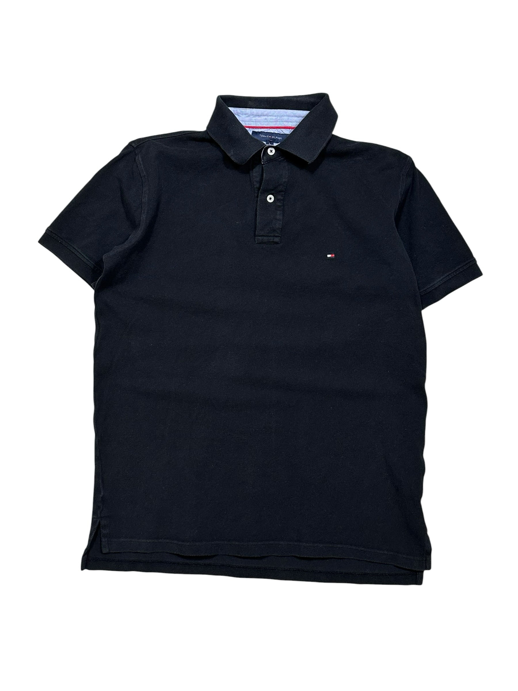 Candy Streetwear fekete Tommy Hilfiger férfi piké póló rövid ujjal és hímzett logóval