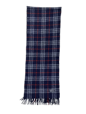 Kék, fehér és piros kockás vintage sál rojtokkal, prémium streetwear kiegészítő