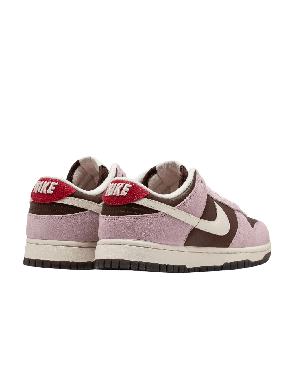 Nike Dunk Low férfi streetwear sneaker, lila, barna és piros színösszeállításban