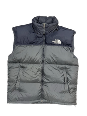 Fekete The North Face pufi mellény, cipzáras, vintage streetwear stílusban